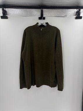 Smartwool Men's 1/4 Zip Wool Pullover Sweater - Green - XL